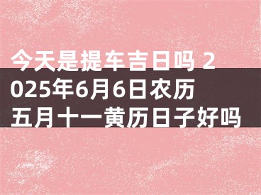 今天是提车吉日吗 2025年6月6日农历五月十一黄历日子好吗