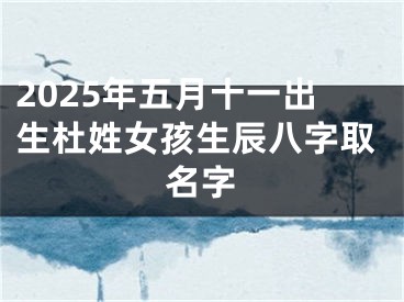2025年五月十一出生杜姓女孩生辰八字取名字