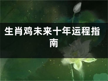 生肖鸡未来十年运程指南