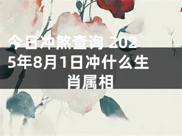 今日冲煞查询 2025年8月1日冲什么生肖属相