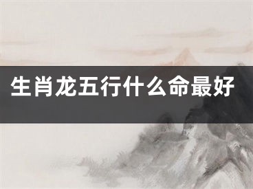 生肖龙五行什么命最好
