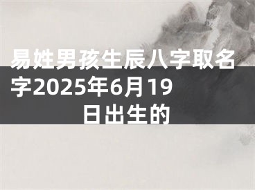 易姓男孩生辰八字取名字2025年6月19日出生的
