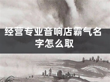 经营专业音响店霸气名字怎么取