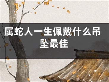 属蛇人一生佩戴什么吊坠最佳