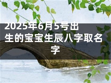 2025年6月5号出生的宝宝生辰八字取名字