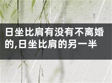 日坐比肩有没有不离婚的,日坐比肩的另一半