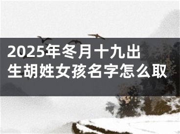 2025年冬月十九出生胡姓女孩名字怎么取