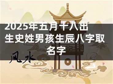 2025年五月十八出生史姓男孩生辰八字取名字