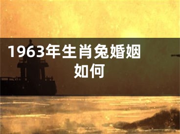 1963年生肖兔婚姻如何
