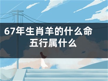 67年生肖羊的什么命五行属什么