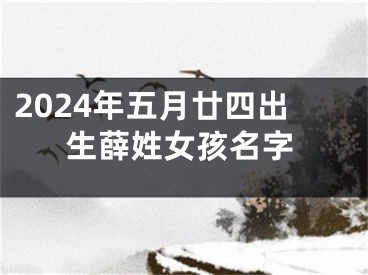 2024年五月廿四出生薛姓女孩名字