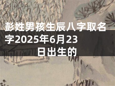 彭姓男孩生辰八字取名字2025年6月23日出生的