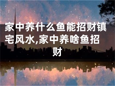 家中养什么鱼能招财镇宅风水,家中养啥鱼招财
