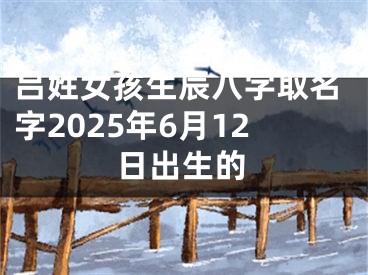 吕姓女孩生辰八字取名字2025年6月12日出生的