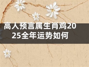 高人预言属生肖鸡2025全年运势如何