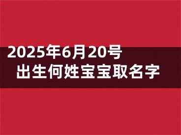2025年6月20号出生何姓宝宝取名字