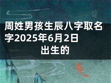 周姓男孩生辰八字取名字2025年6月2日出生的
