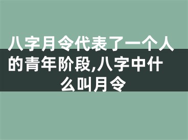 八字月令代表了一个人的青年阶段,八字中什么叫月令