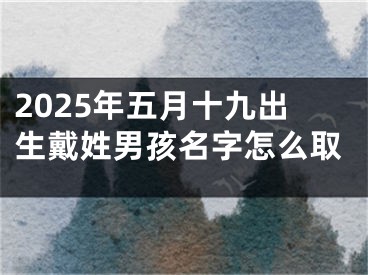 2025年五月十九出生戴姓男孩名字怎么取