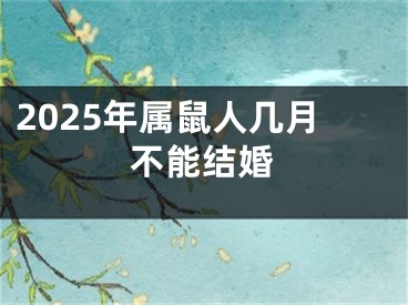 2025年属鼠人几月不能结婚