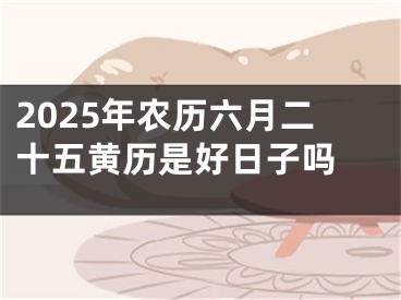 2025年农历六月二十五黄历是好日子吗 
