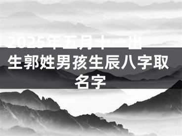 2025年五月十一出生郭姓男孩生辰八字取名字