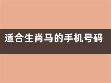 适合生肖马的手机号码