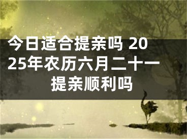 今日适合提亲吗 2025年农历六月二十一提亲顺利吗