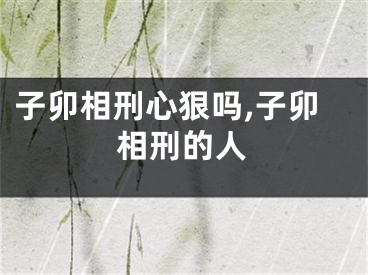 子卯相刑心狠吗,子卯相刑的人