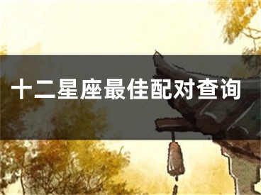 十二星座最佳配对查询