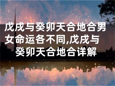 戊戌与癸卯天合地合男女命运各不同,戊戌与癸卯天合地合详解