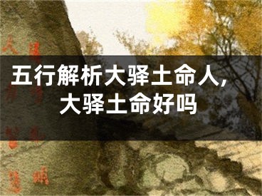 五行解析大驿土命人,大驿土命好吗
