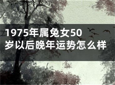 1975年属兔女50岁以后晚年运势怎么样