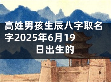 高姓男孩生辰八字取名字2025年6月19日出生的