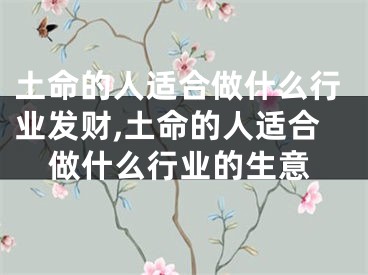 土命的人适合做什么行业发财,土命的人适合做什么行业的生意