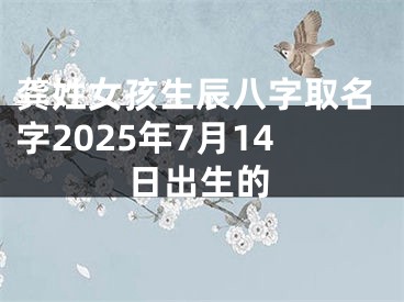 龚姓女孩生辰八字取名字2025年7月14日出生的