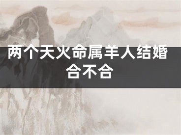 两个天火命属羊人结婚合不合
