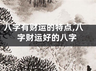 八字有财运的特点,八字财运好的八字