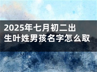 2025年七月初二出生叶姓男孩名字怎么取