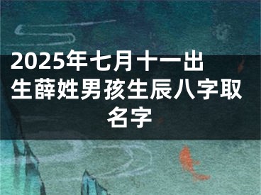 2025年七月十一出生薛姓男孩生辰八字取名字