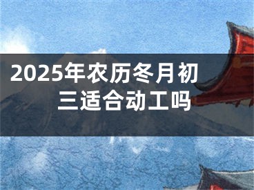 2025年农历冬月初三适合动工吗