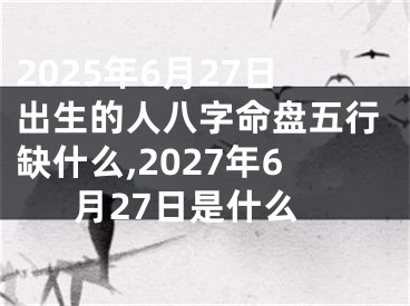 2025年6月27日出生的人八字命盘五行缺什么,2027年6月27日是什么