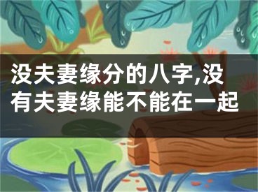 没夫妻缘分的八字,没有夫妻缘能不能在一起