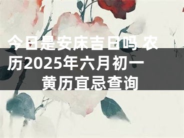 今日是安床吉日吗 农历2025年六月初一黄历宜忌查询