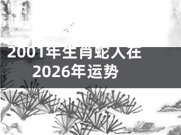 2001年生肖蛇人在2026年运势