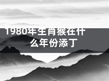 1980年生肖猴在什么年份添丁