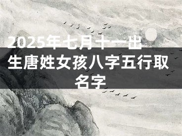 2025年七月十一出生唐姓女孩八字五行取名字