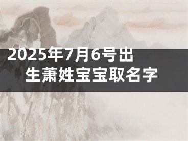 2025年7月6号出生萧姓宝宝取名字