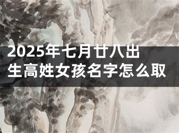 2025年七月廿八出生高姓女孩名字怎么取