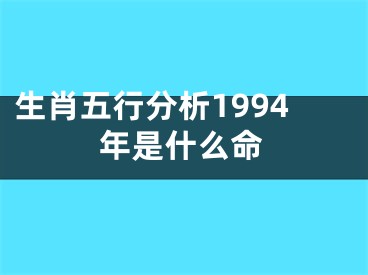 生肖五行分析1994年是什么命